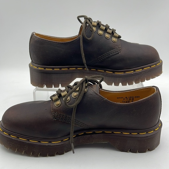 Dr. Doc Martens 8098 Leather Platform Shoes Lace-Up Oxford England NWT Sz 5 - Picture 1 of 9